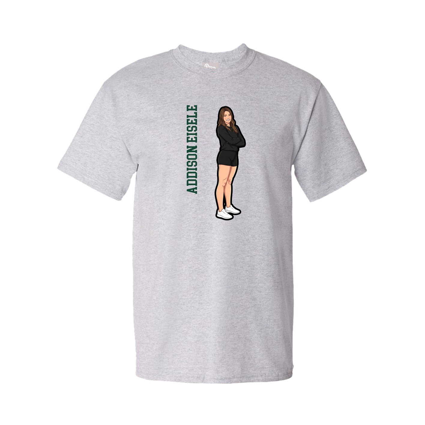 Tee — Name Vertical in Grey