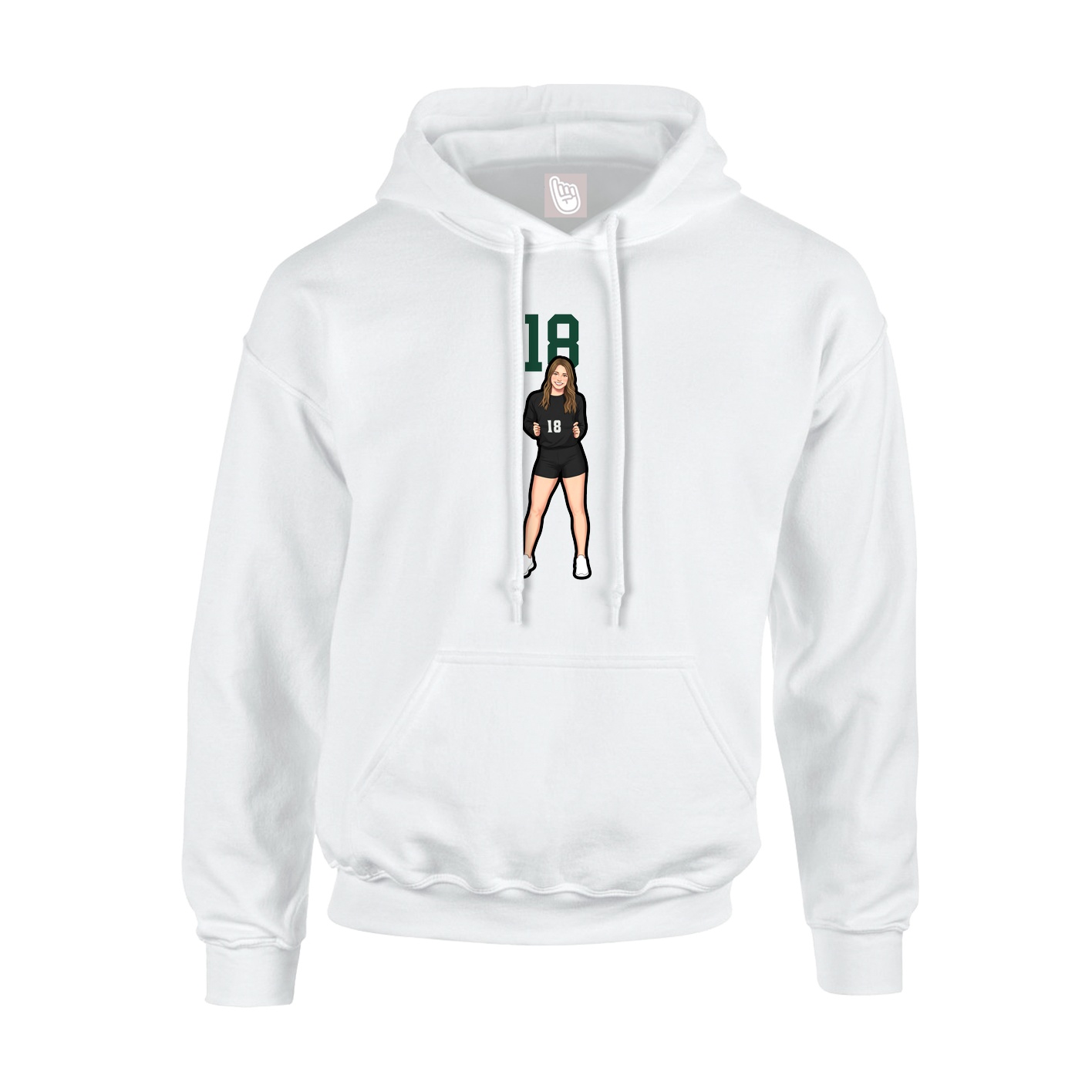 Hoodie — Number Top in White