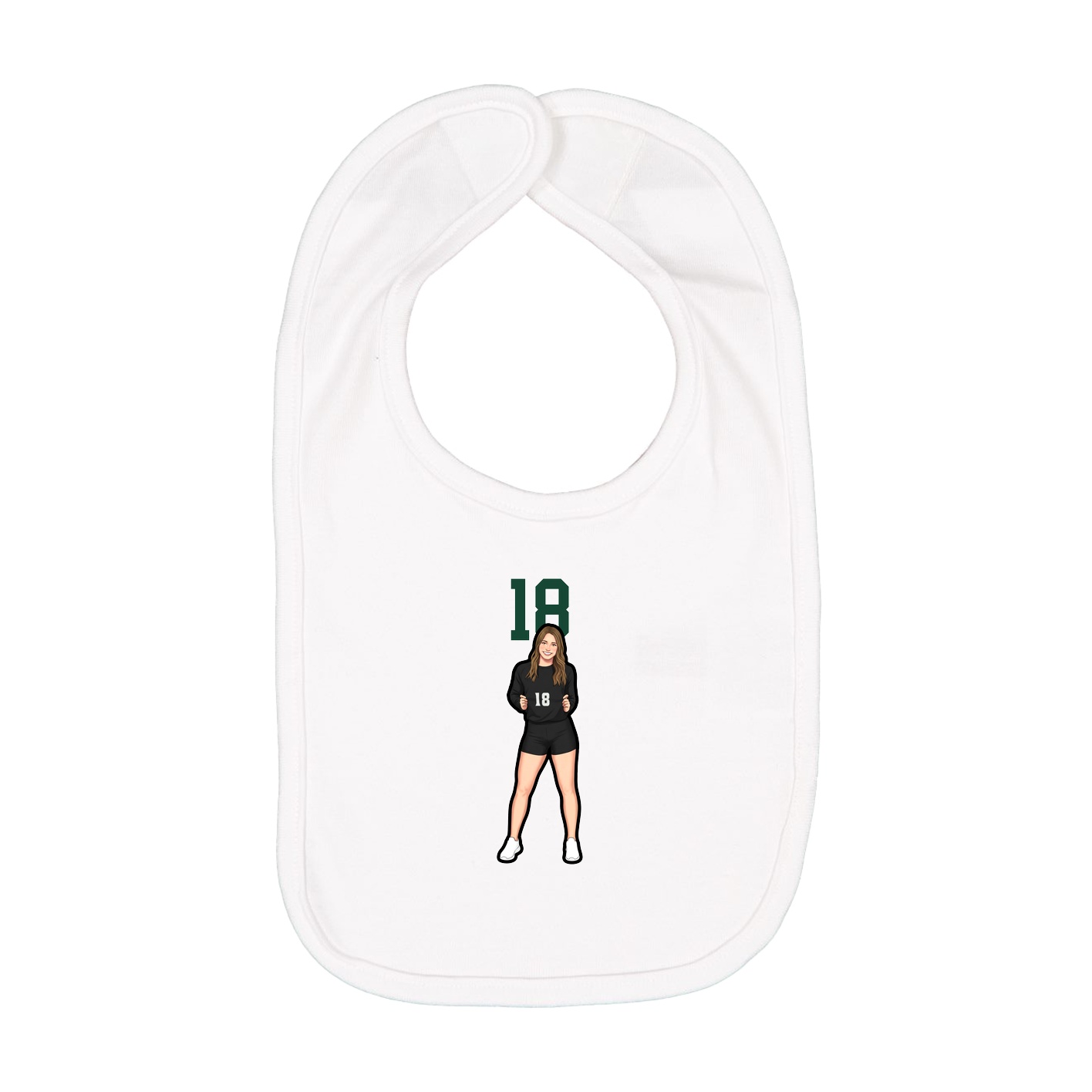 Infant Bib — Number Top in White