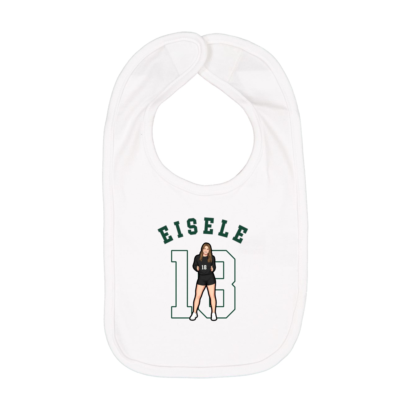 Infant Bib — Shirsey Arch in White