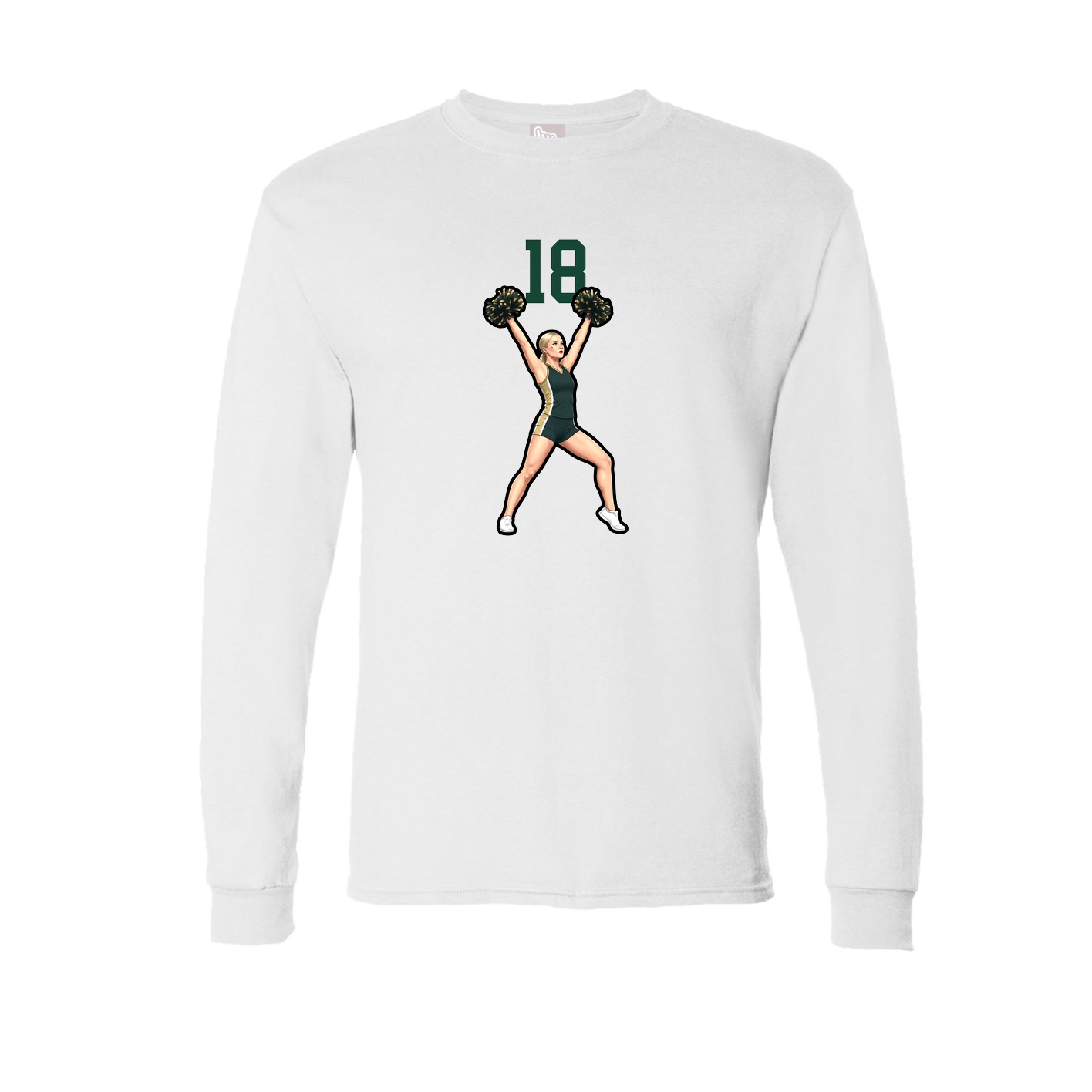 Long Sleeve Tee — Number Top in White
