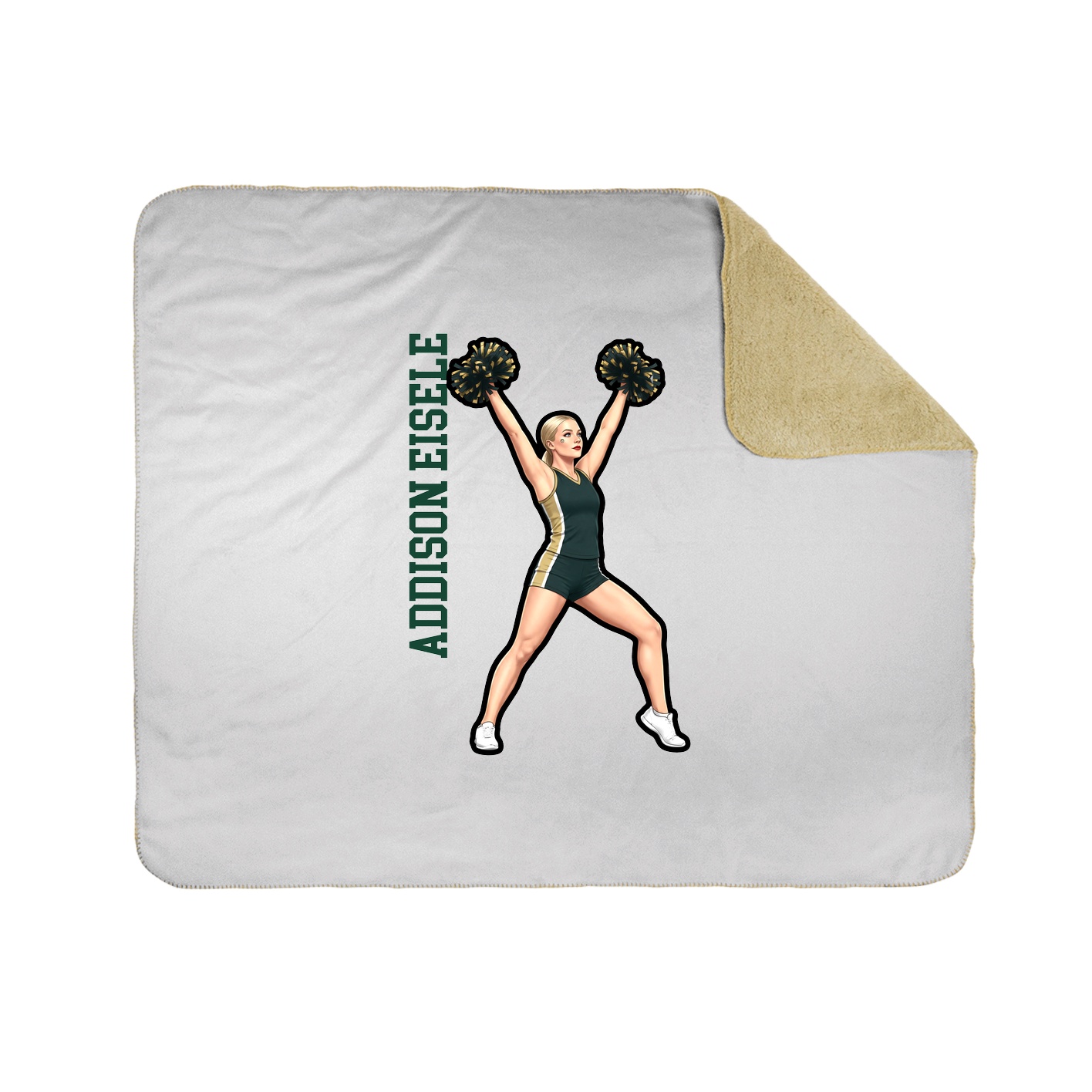 Throw Blanket — Name Vertical in White