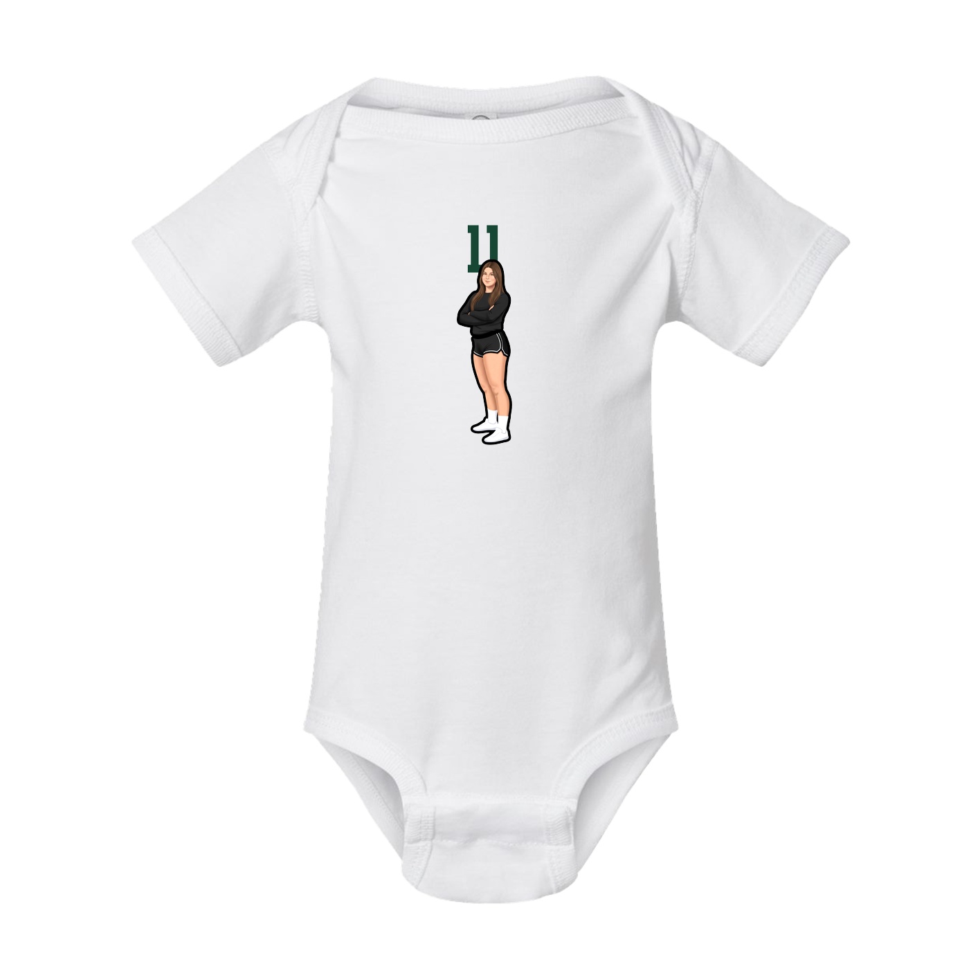 Baby Onesie — Number Top in White