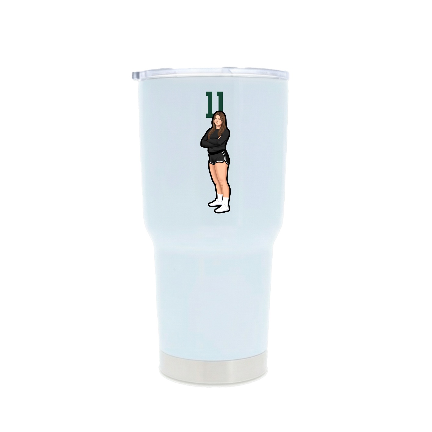30oz Stainless Steel Tumbler — Number Top in White