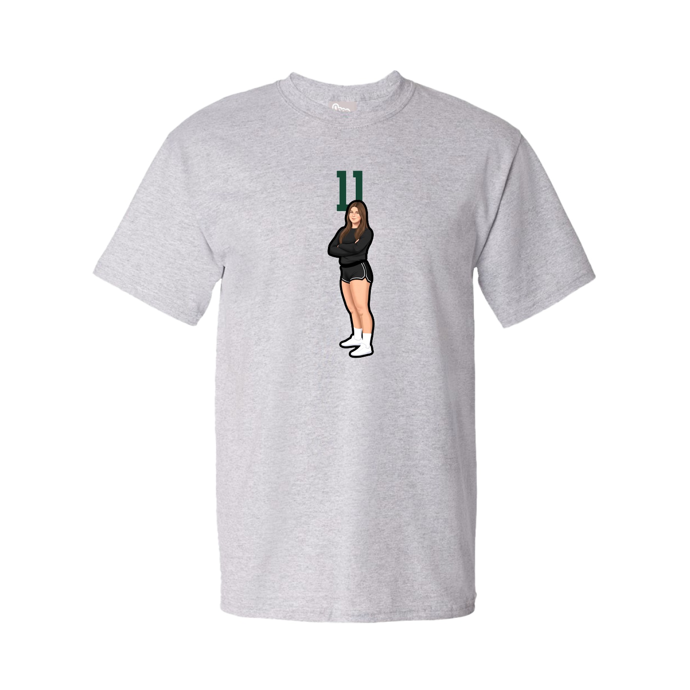 Youth Tee — Number Top in Grey