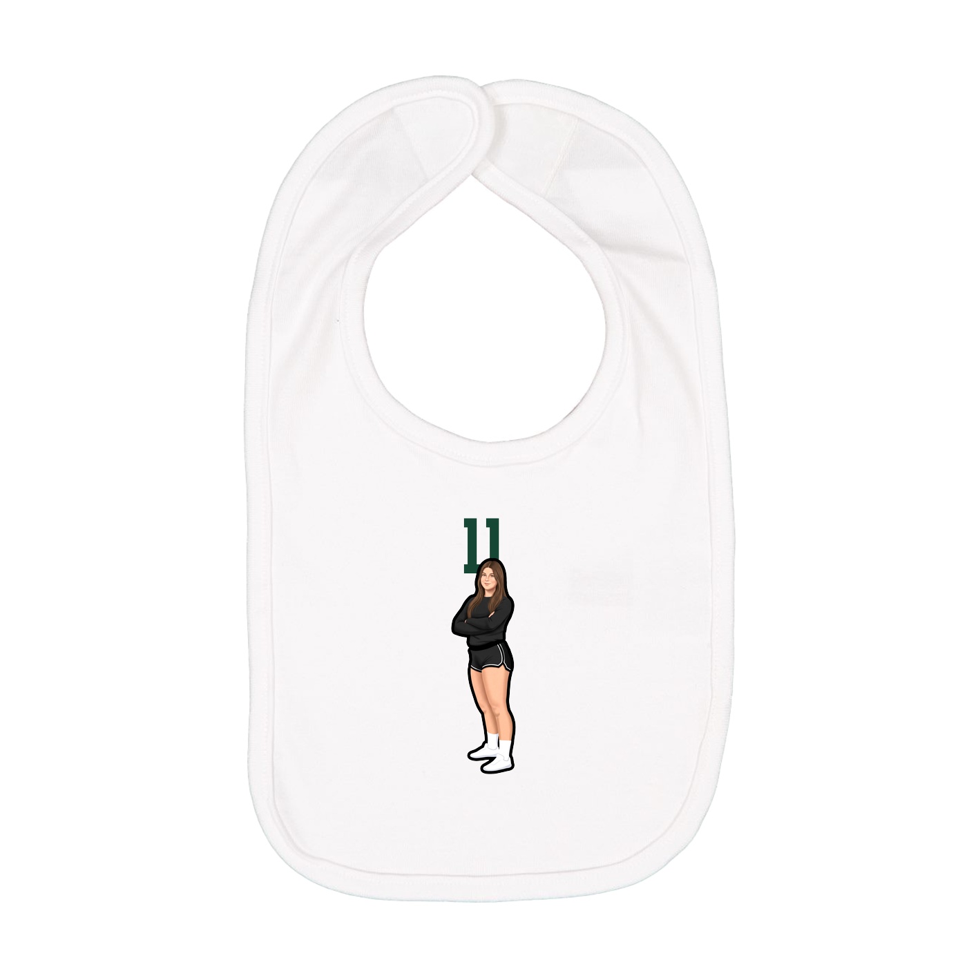 Infant Bib — Number Top in White