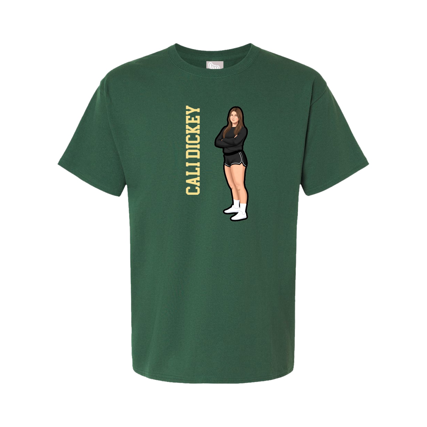 Youth Tee — Name Vertical in Green