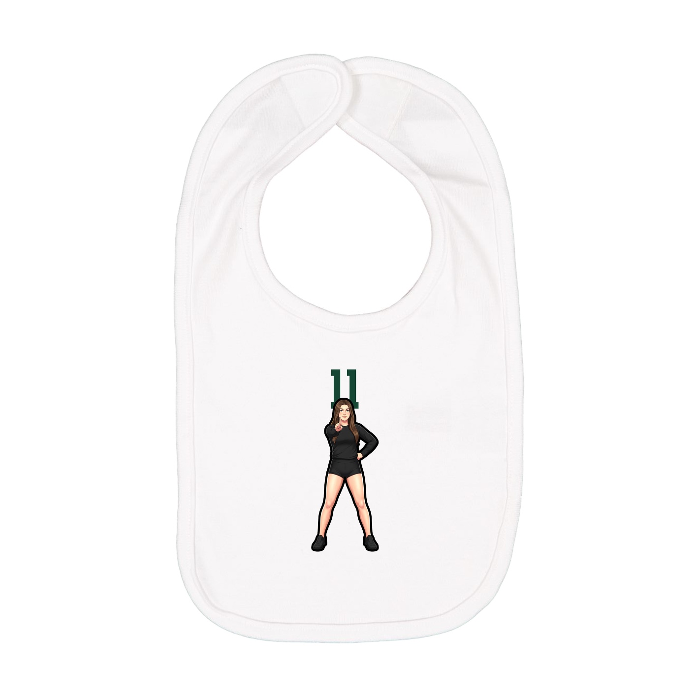 Infant Bib — Number Top in White