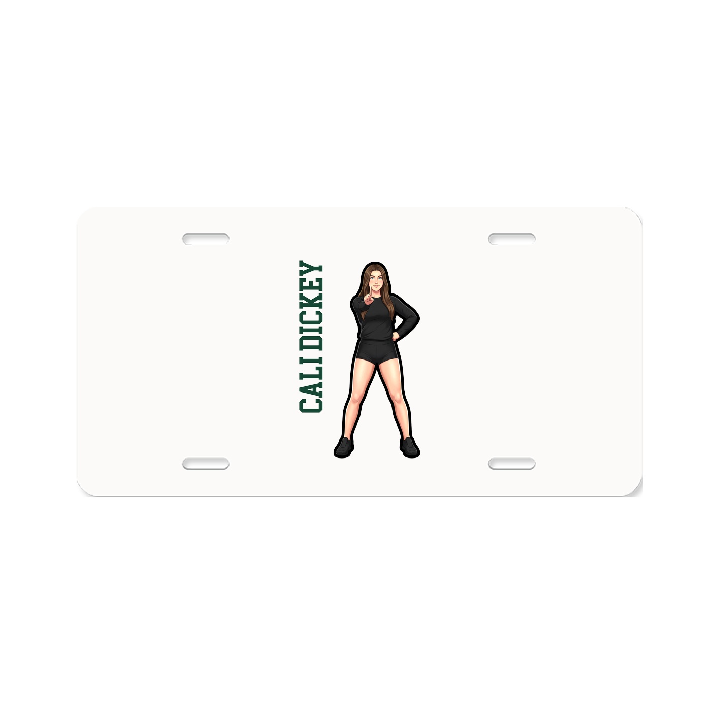License Plate — Name Vertical in Classic