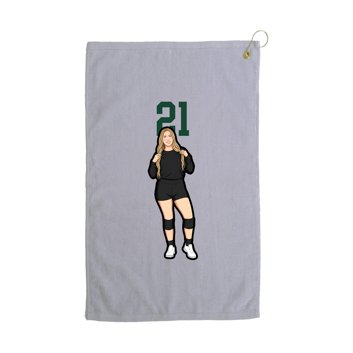 Golf Towel — Number Top in Grey