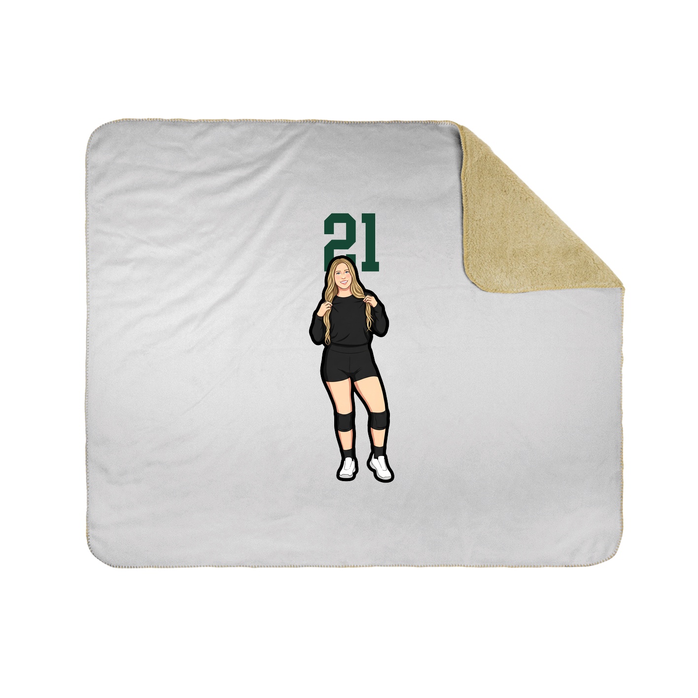 Throw Blanket — Number Top in White