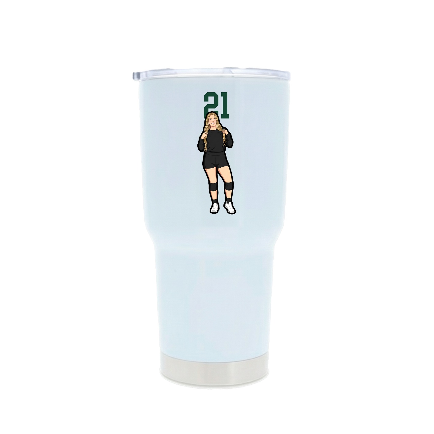 30oz Stainless Steel Tumbler — Number Top in White