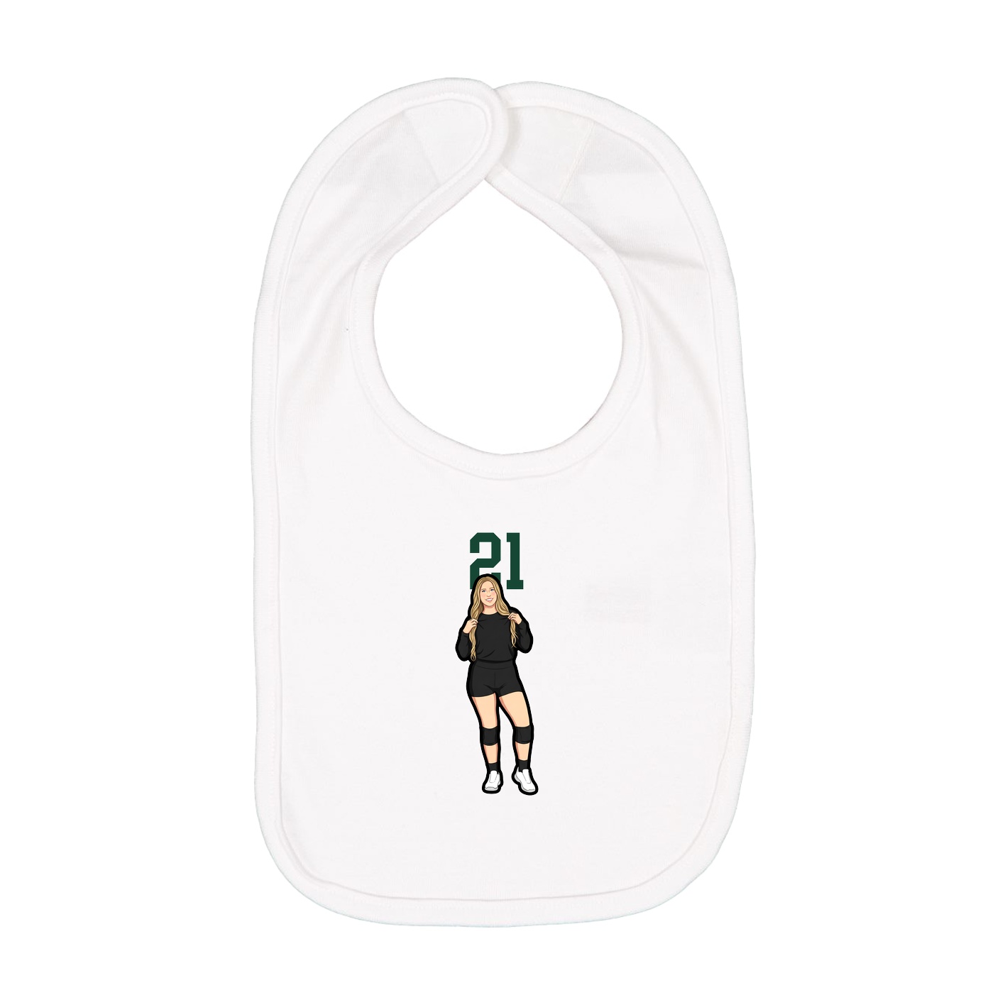 Infant Bib — Number Top in White