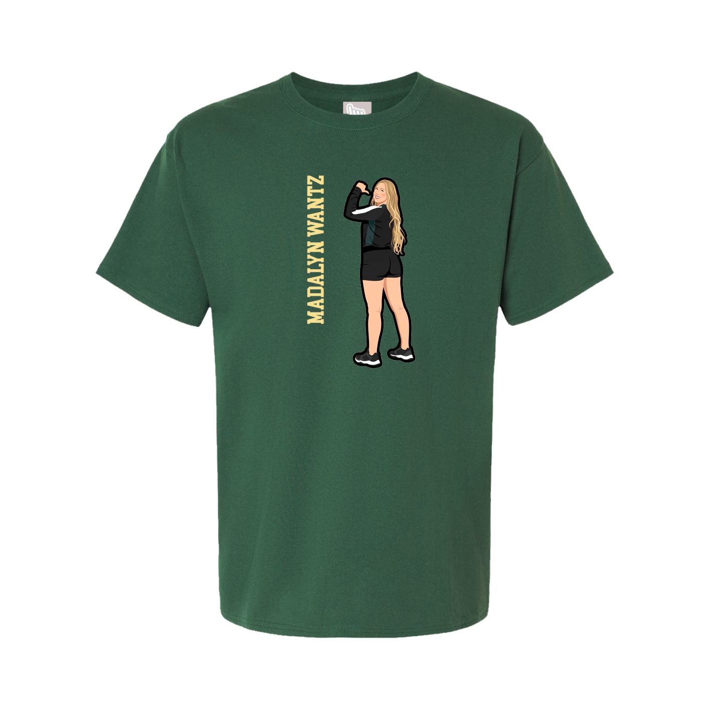 Tee — Name Vertical in Green