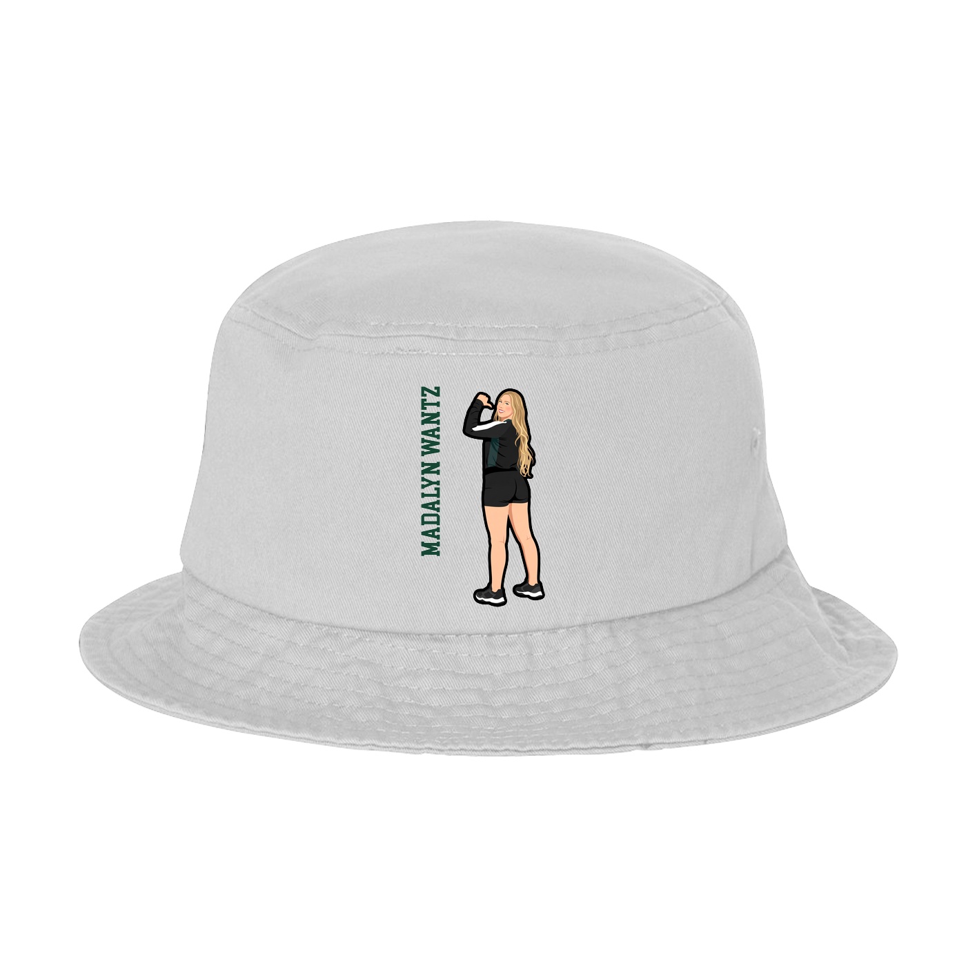 Bucket Cap — Name Vertical in White