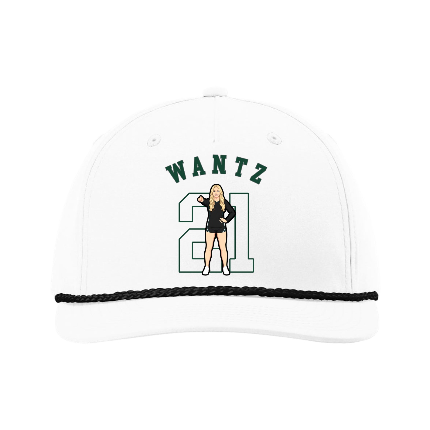 Five-Panel Classic Rope Cap — Shirsey Arch in White