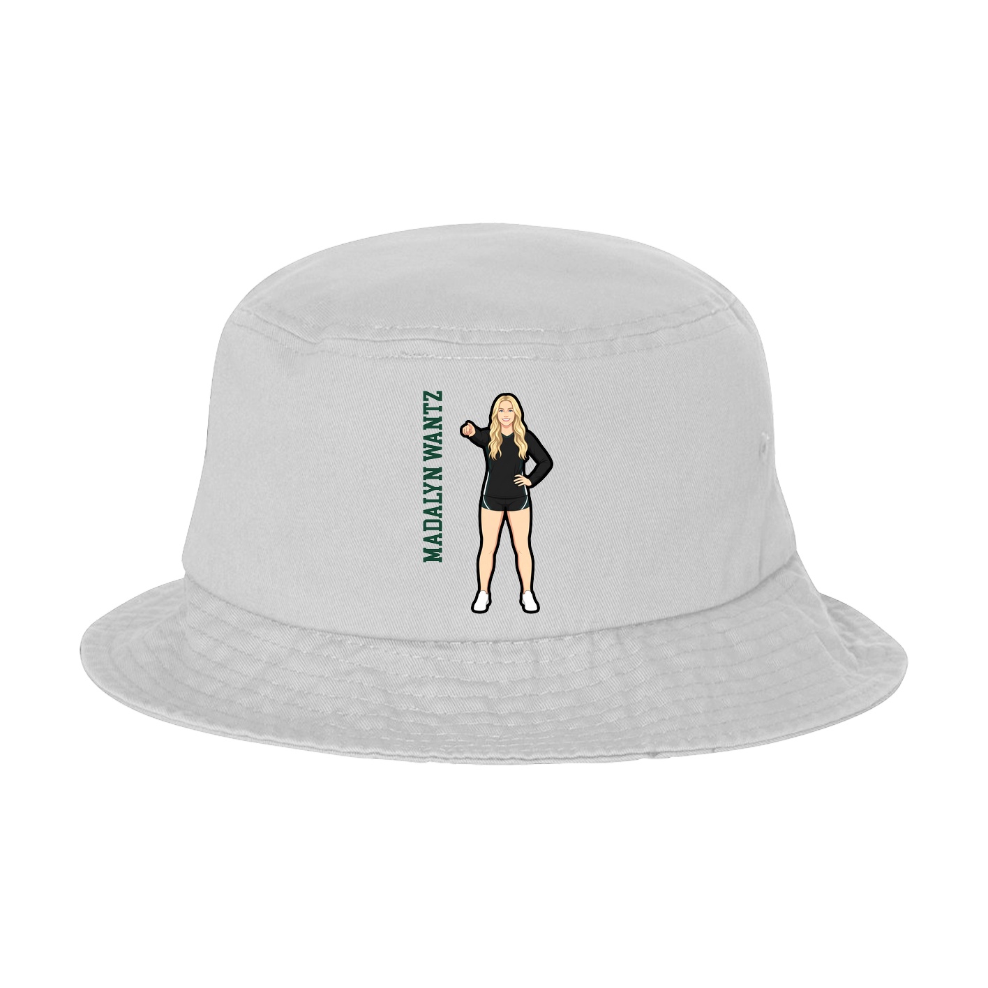 Bucket Cap — Name Vertical in White