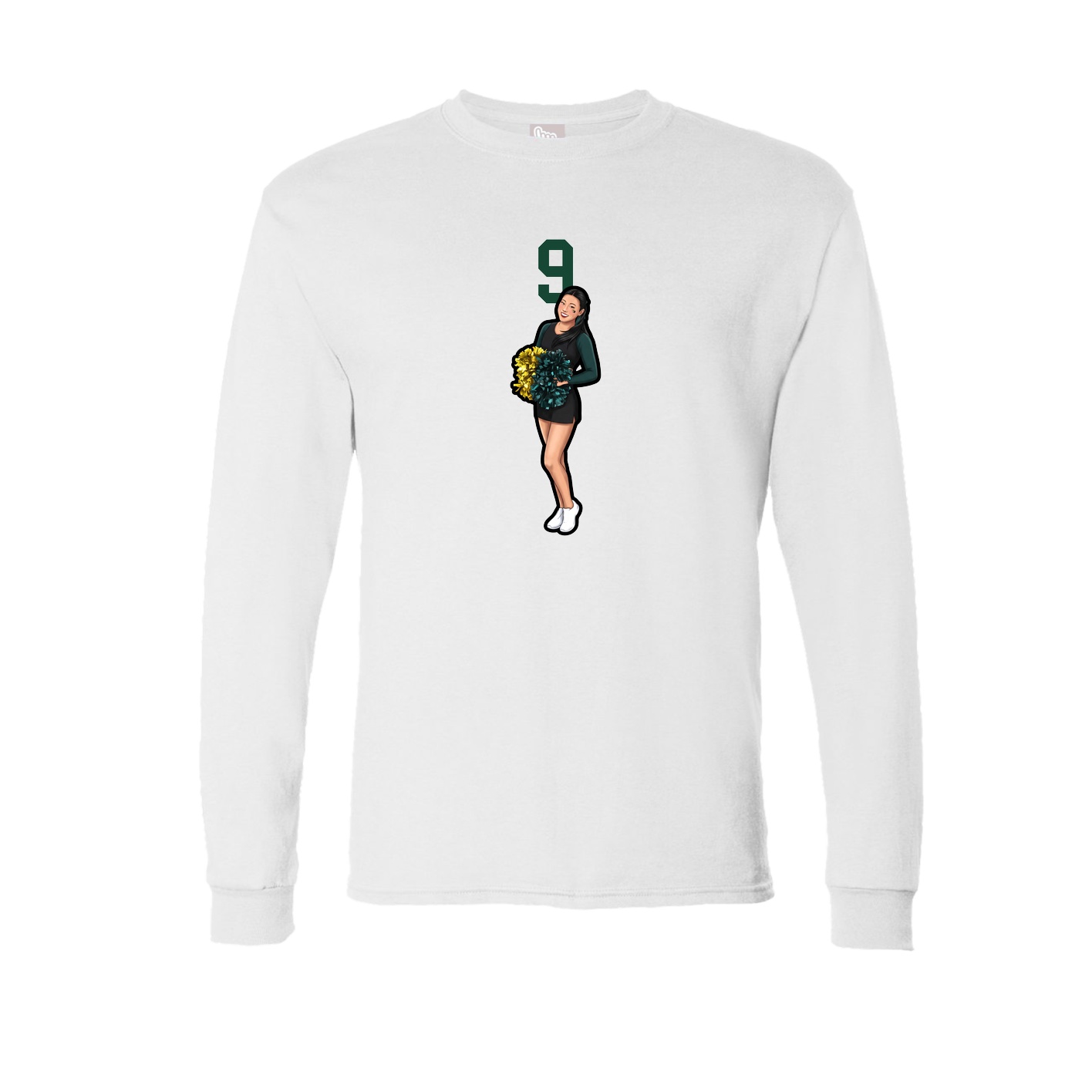 Long Sleeve Tee — Number Top in White
