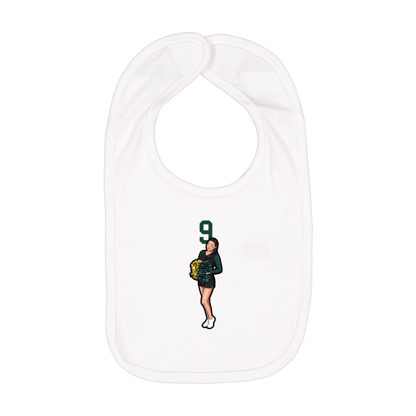Infant Bib — Number Top in White