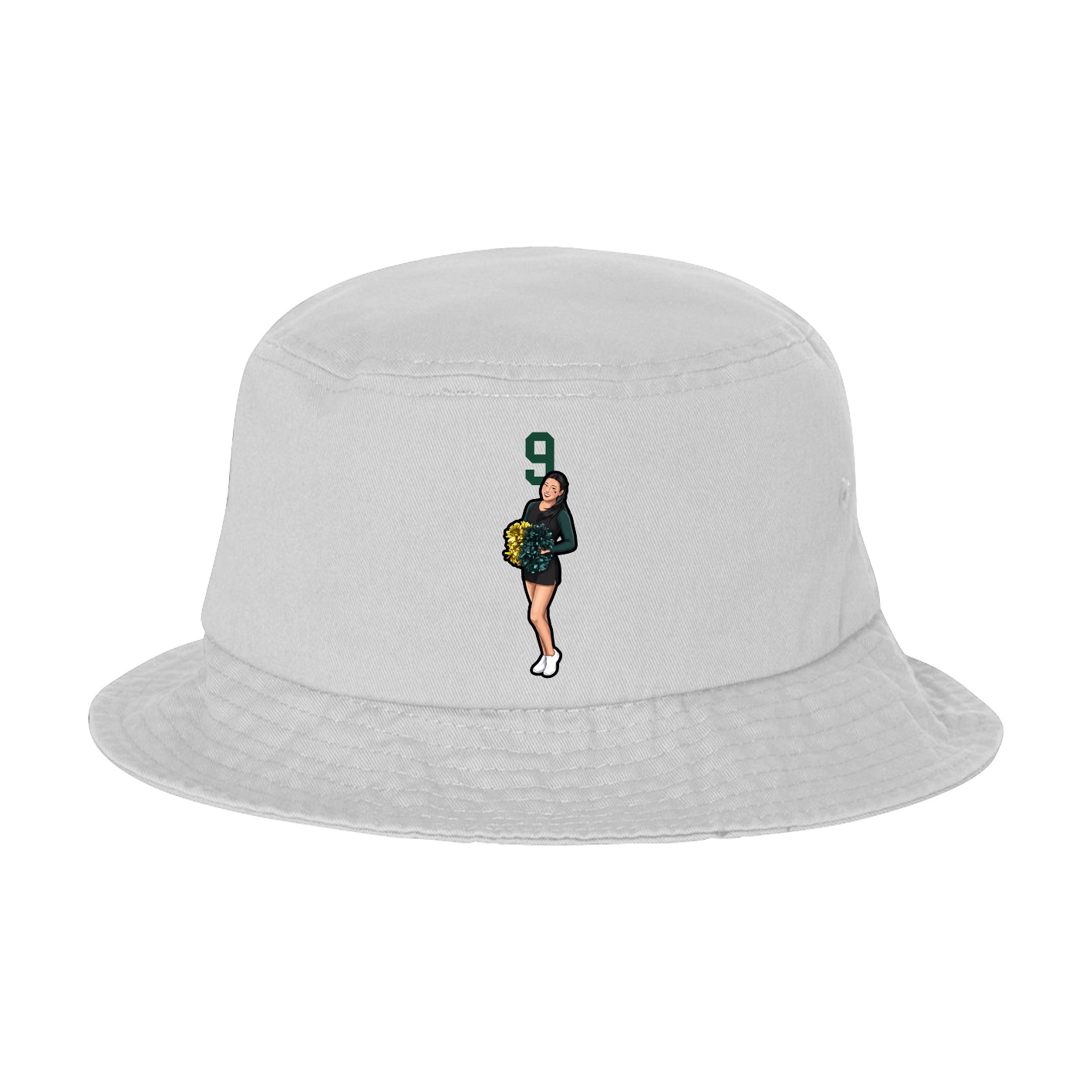 Bucket Cap — Number Top in White