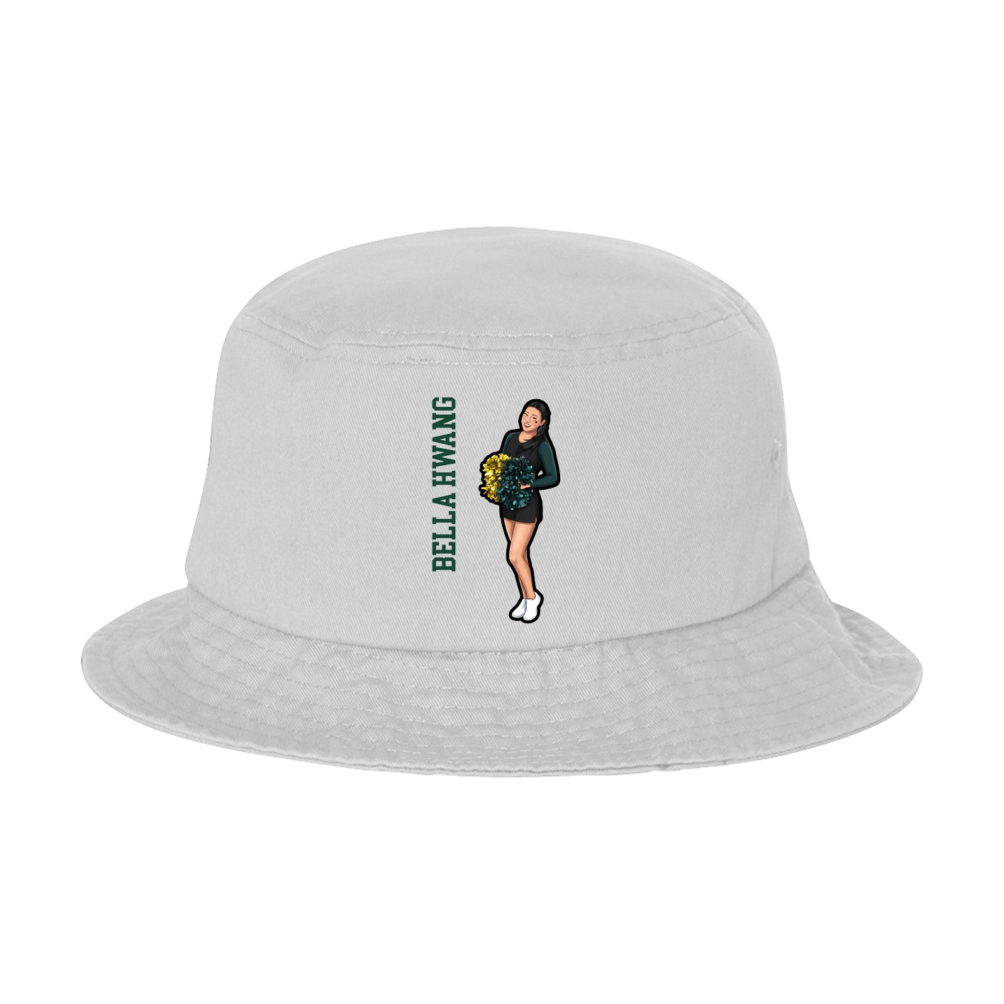 Bucket Cap — Name Vertical in White