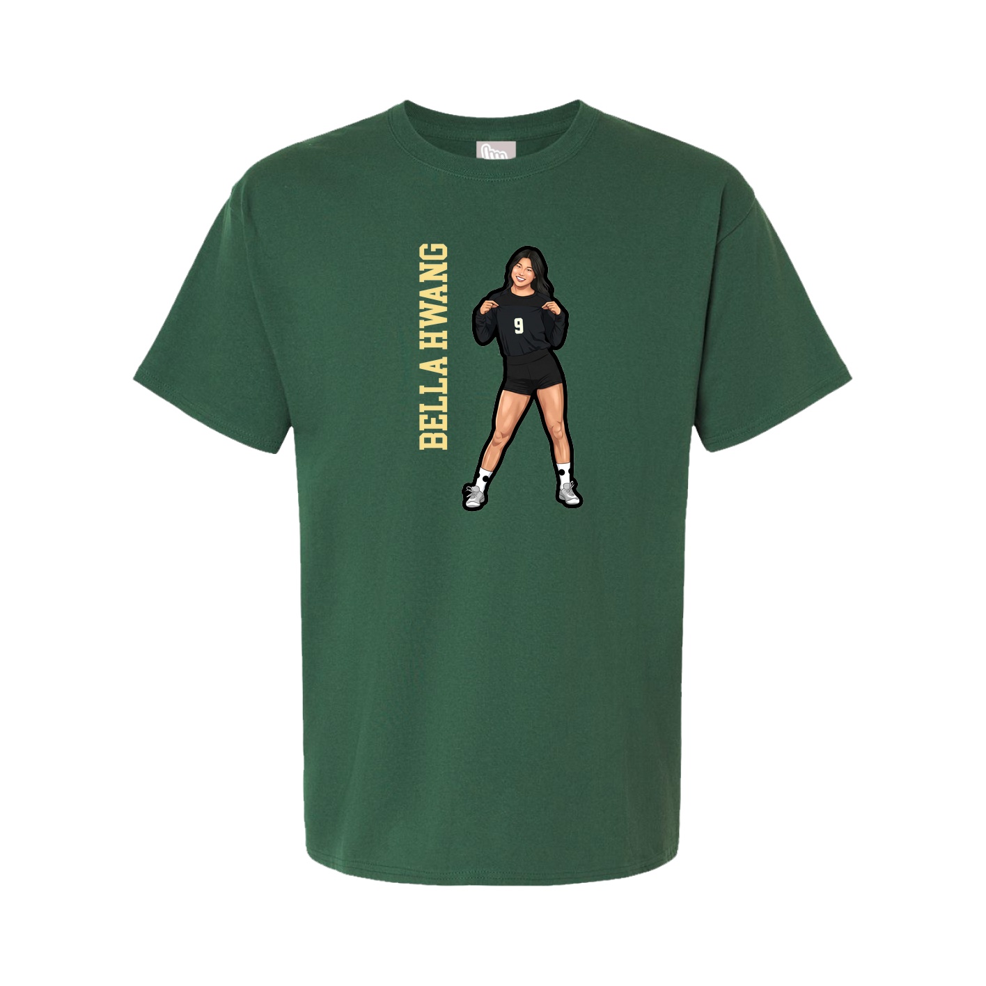 Youth Tee — Name Vertical in Green