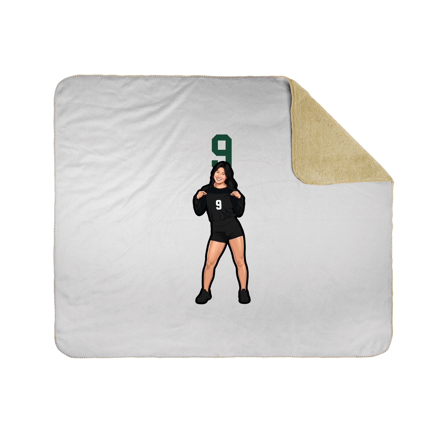 Throw Blanket — Number Top in White