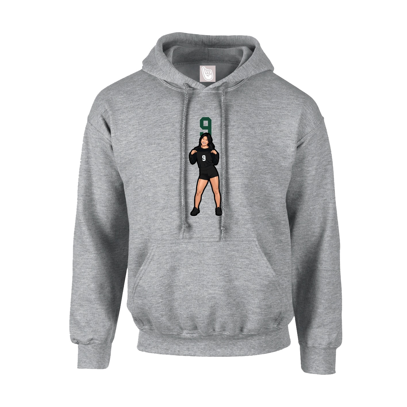 Hoodie — Number Top in Grey