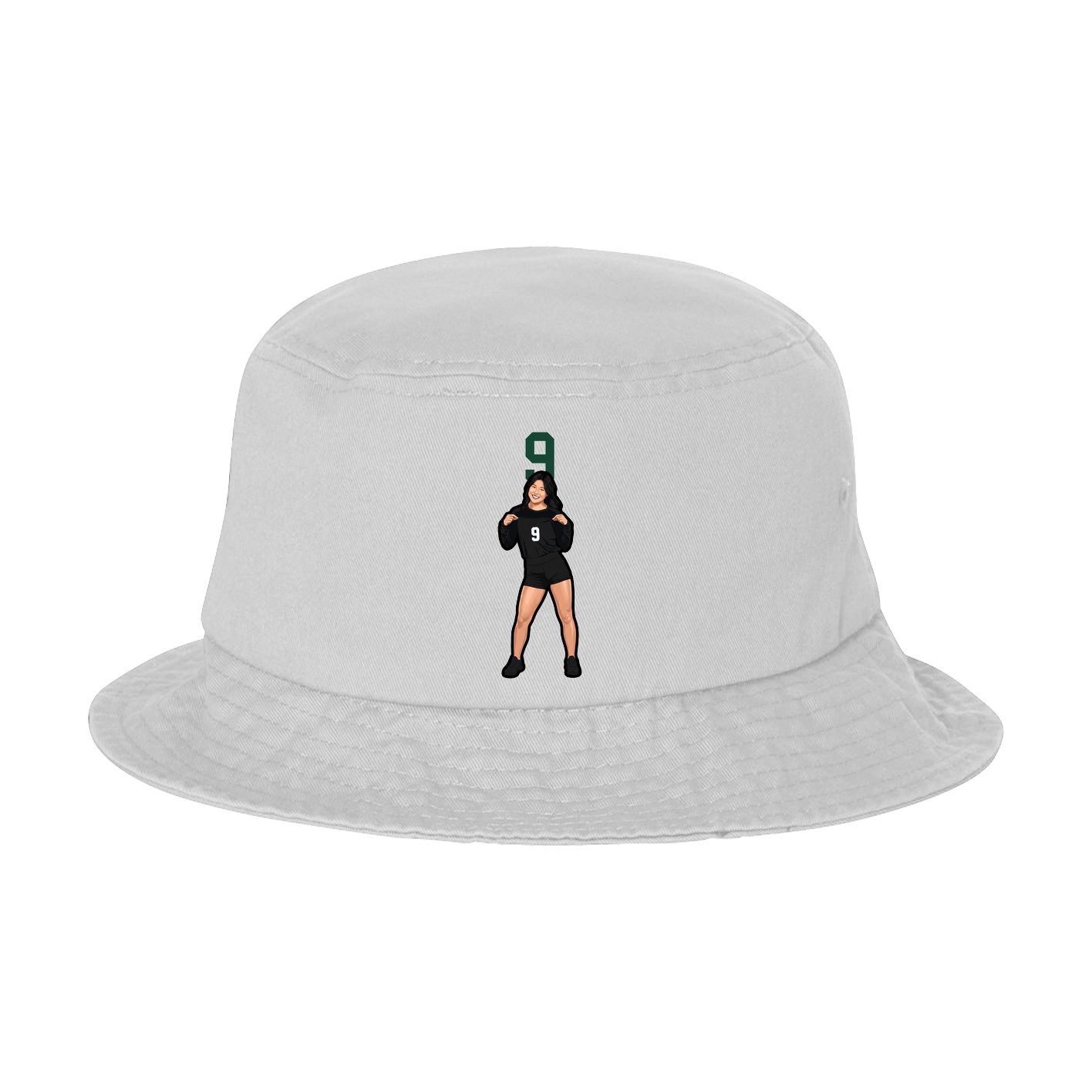 Bucket Cap — Number Top in White