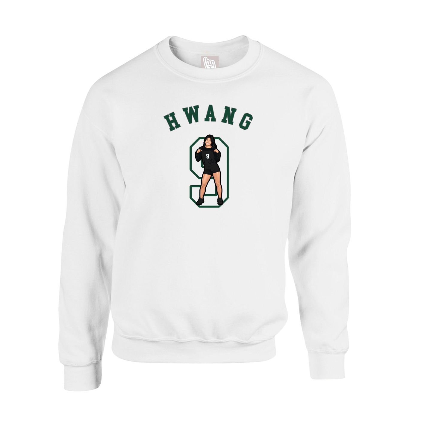 Fleece Crew — Shirsey Arch in White