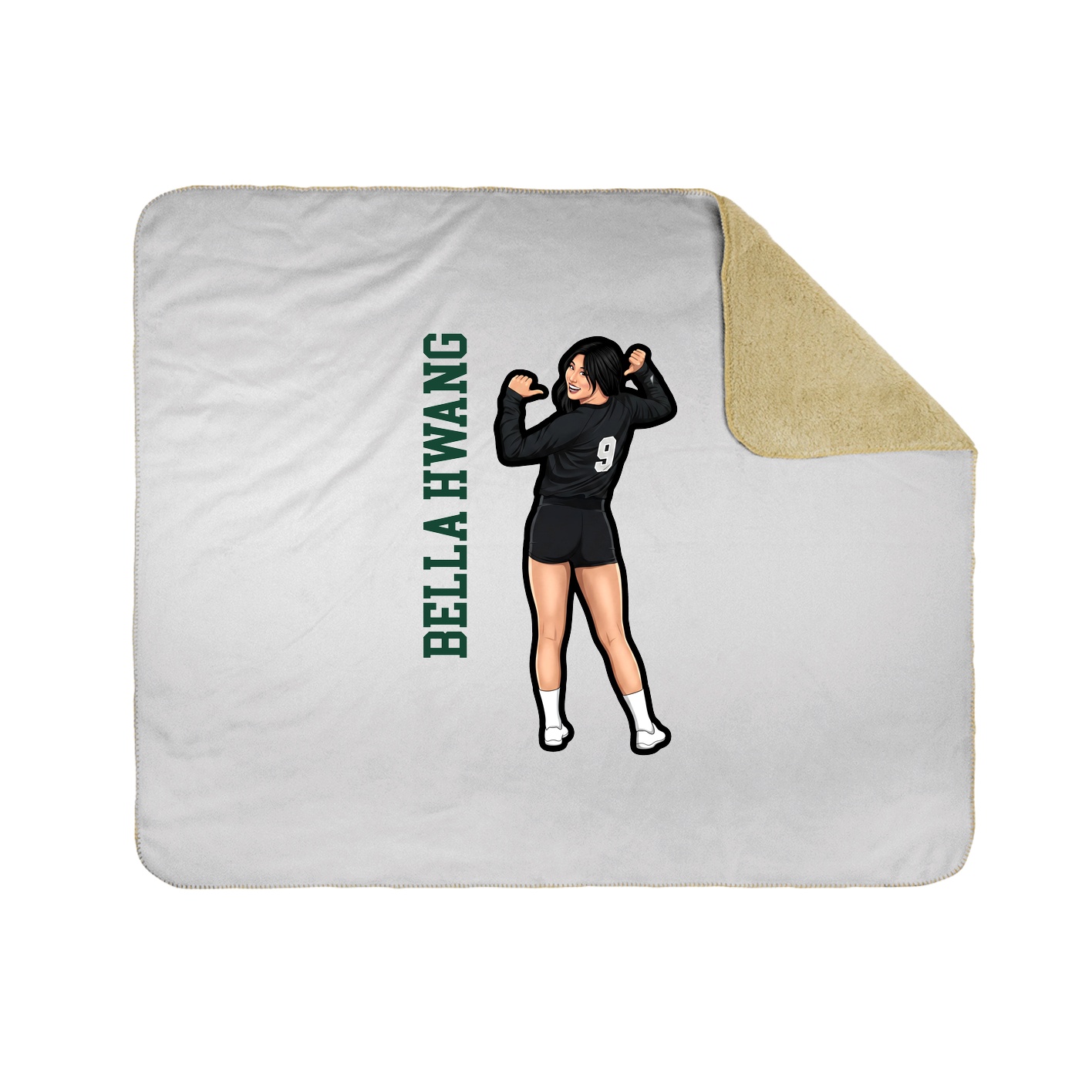 Throw Blanket — Name Vertical in White