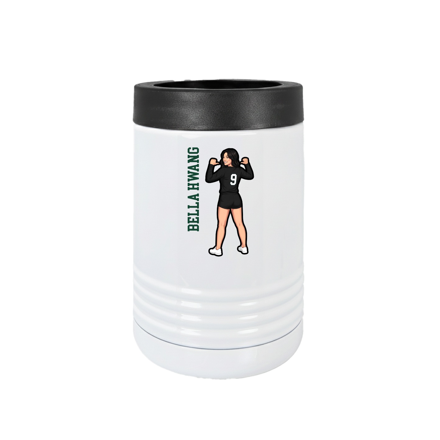 Beverage Holder — Name Vertical in White