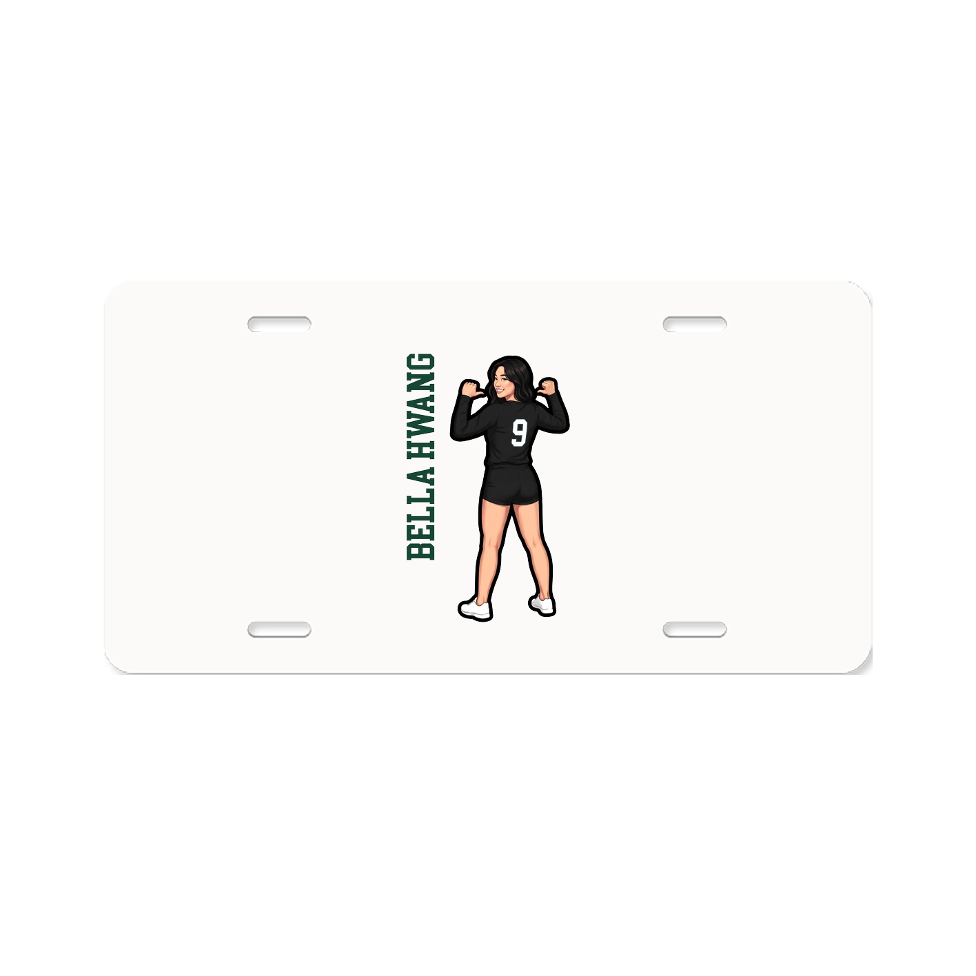 License Plate — Name Vertical in Classic