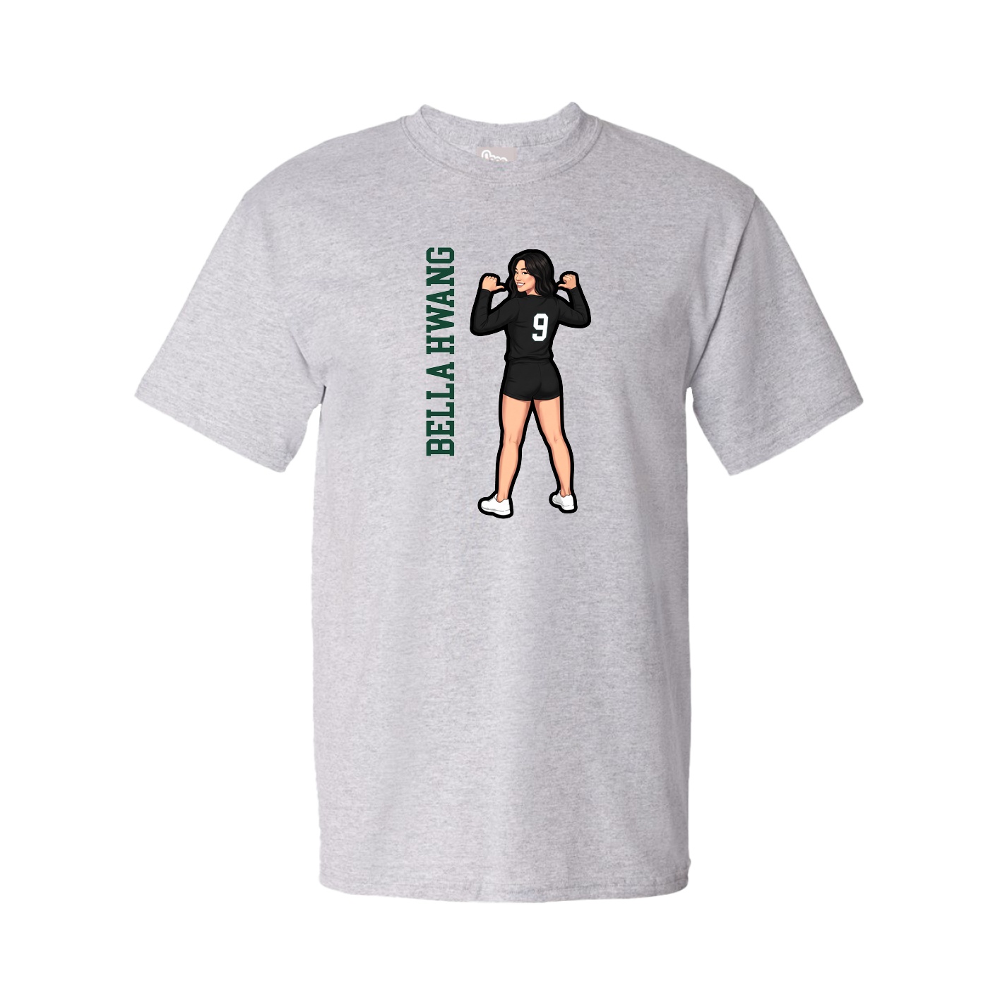 Tee — Name Vertical in Grey