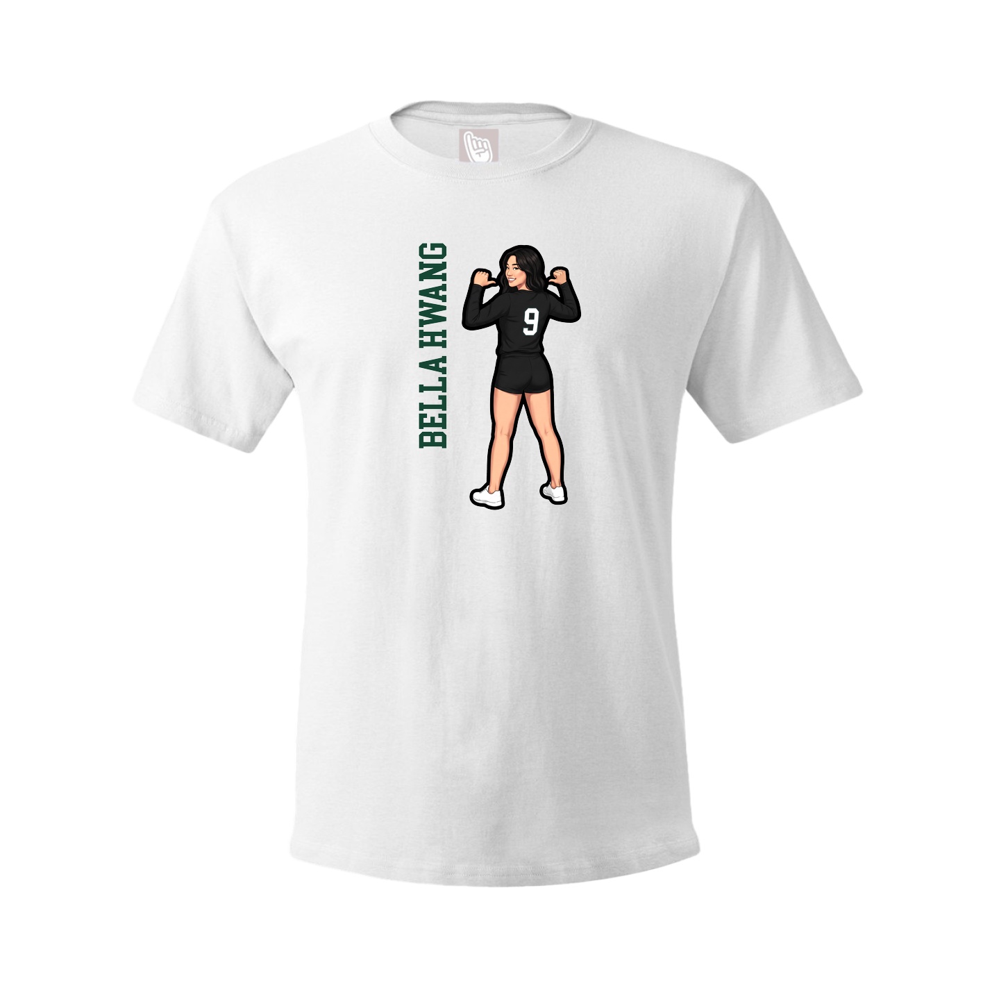 Youth Tee — Name Vertical in White