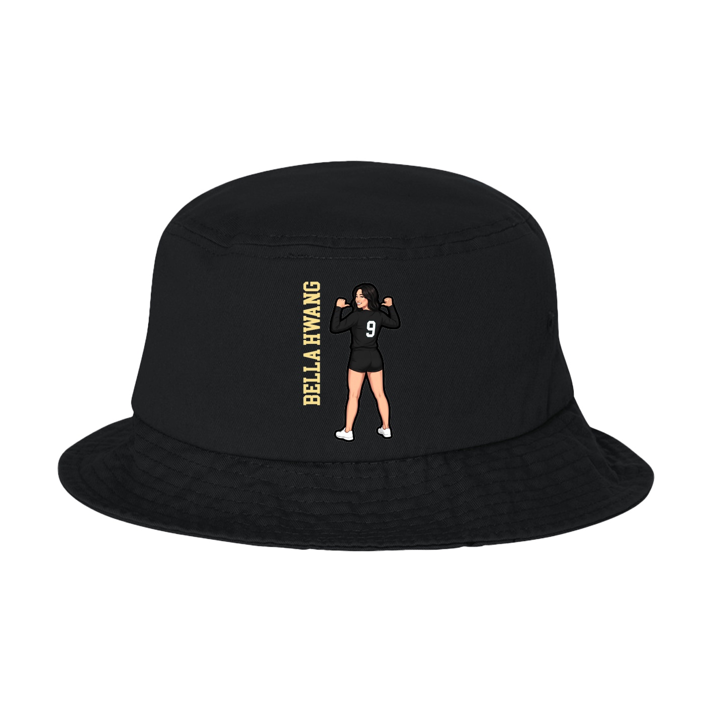 Bucket Cap — Name Vertical in Black