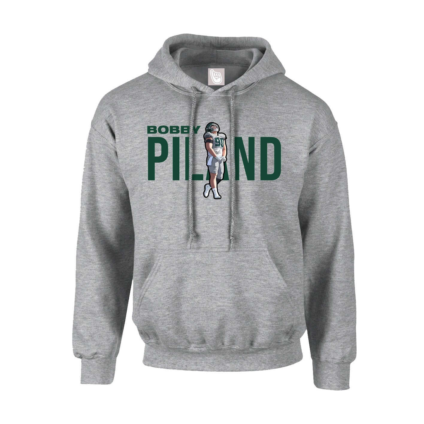 Hoodie — Player Name in Grey