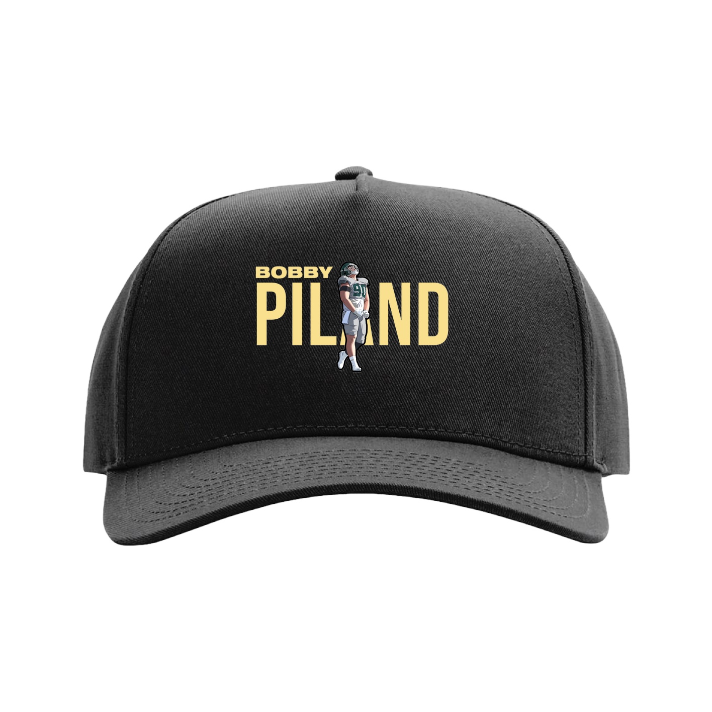 Full Fabric Five-Panel Champ Cap — Player Name in Black