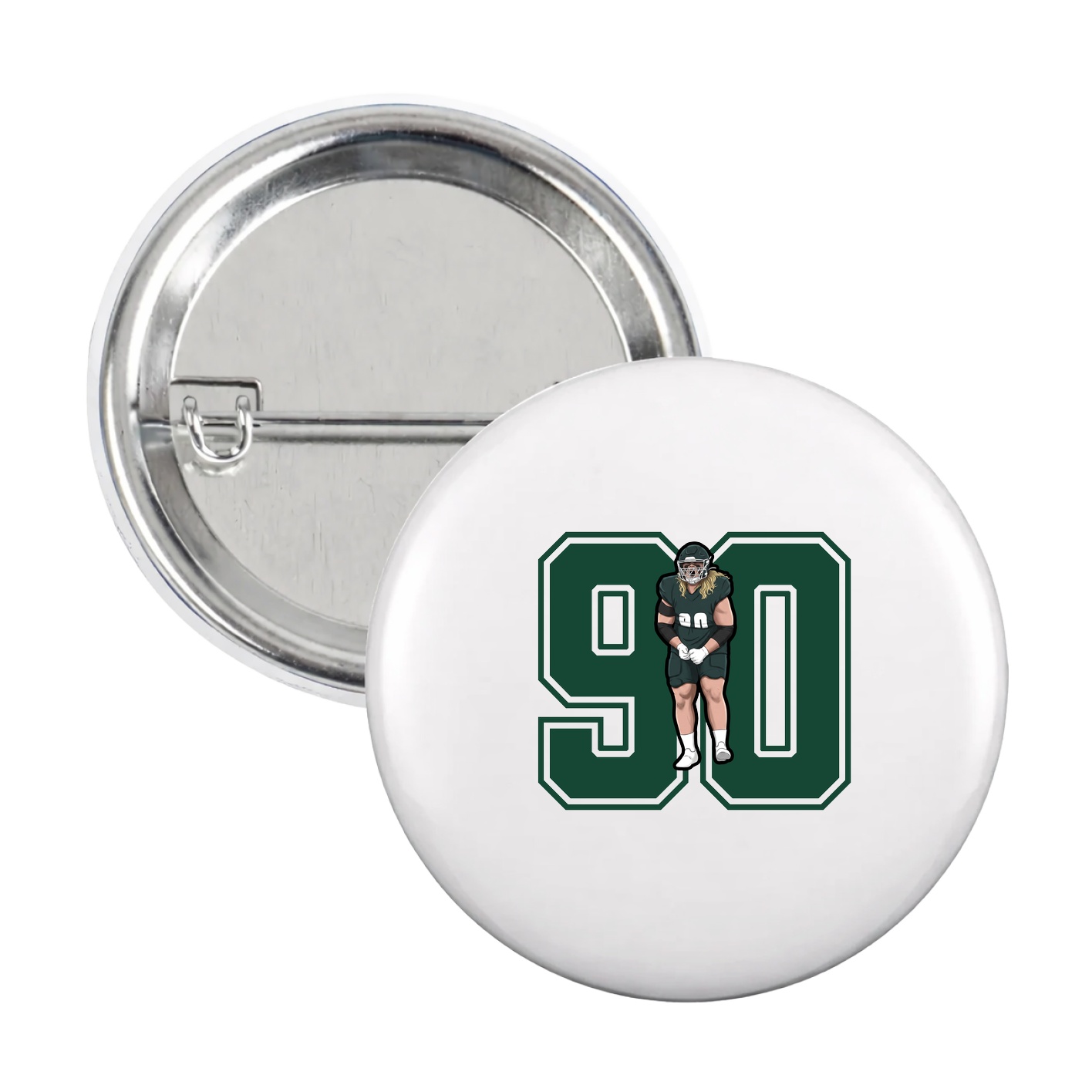 Game Day Button — Number in White