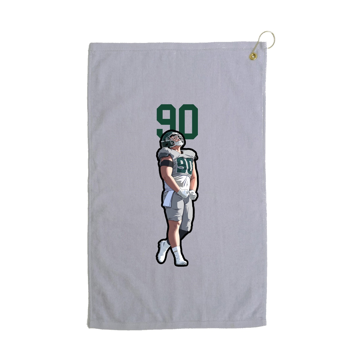Golf Towel — Number Top in Grey