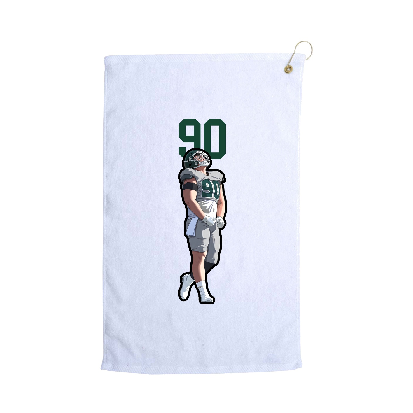 Golf Towel — Number Top in White