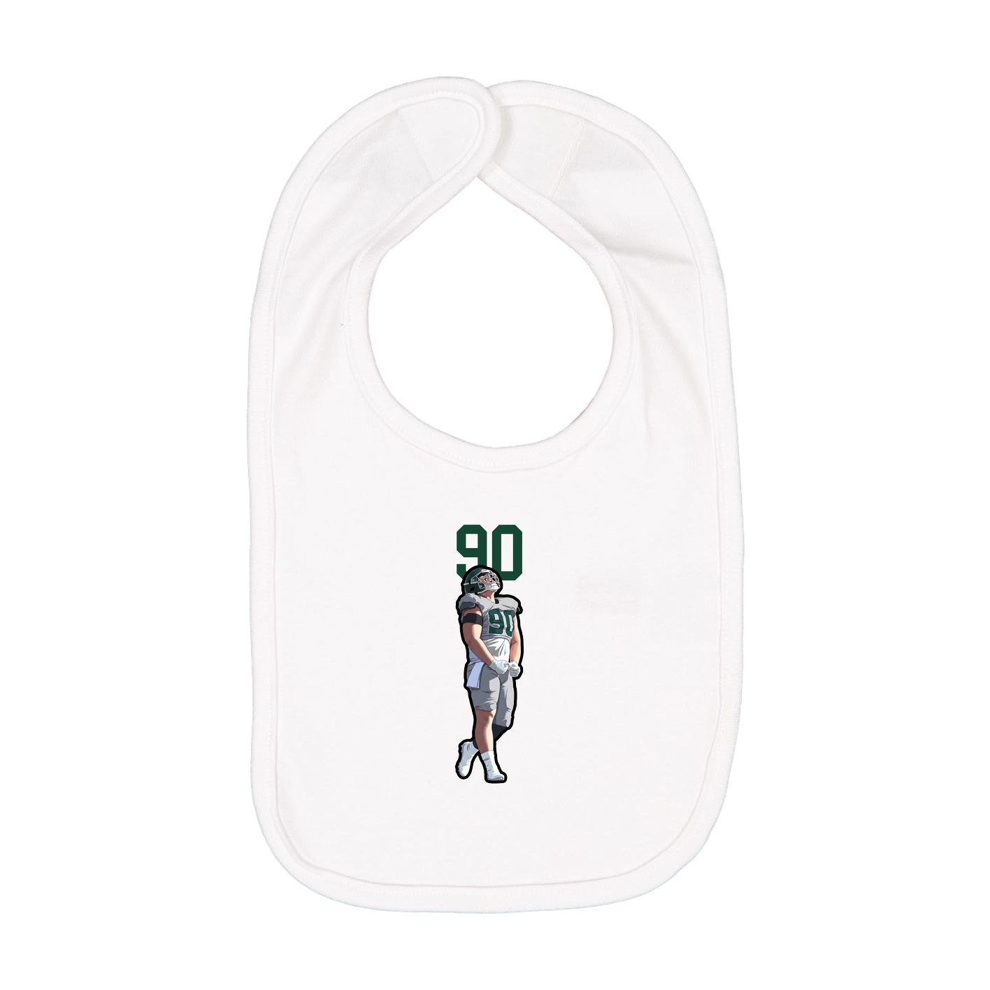 Infant Bib — Number Top in White