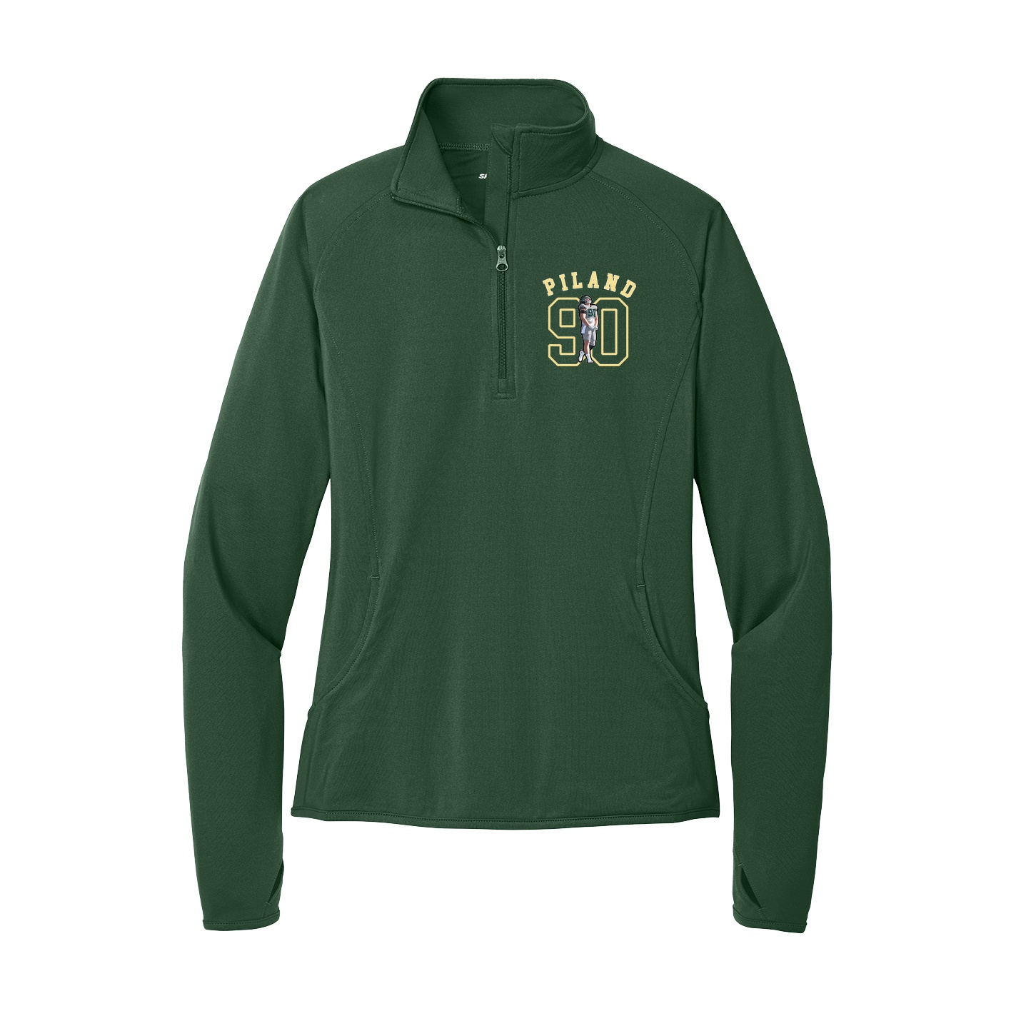 Women's Q-Zip Pullover — Shirsey Arch in Green