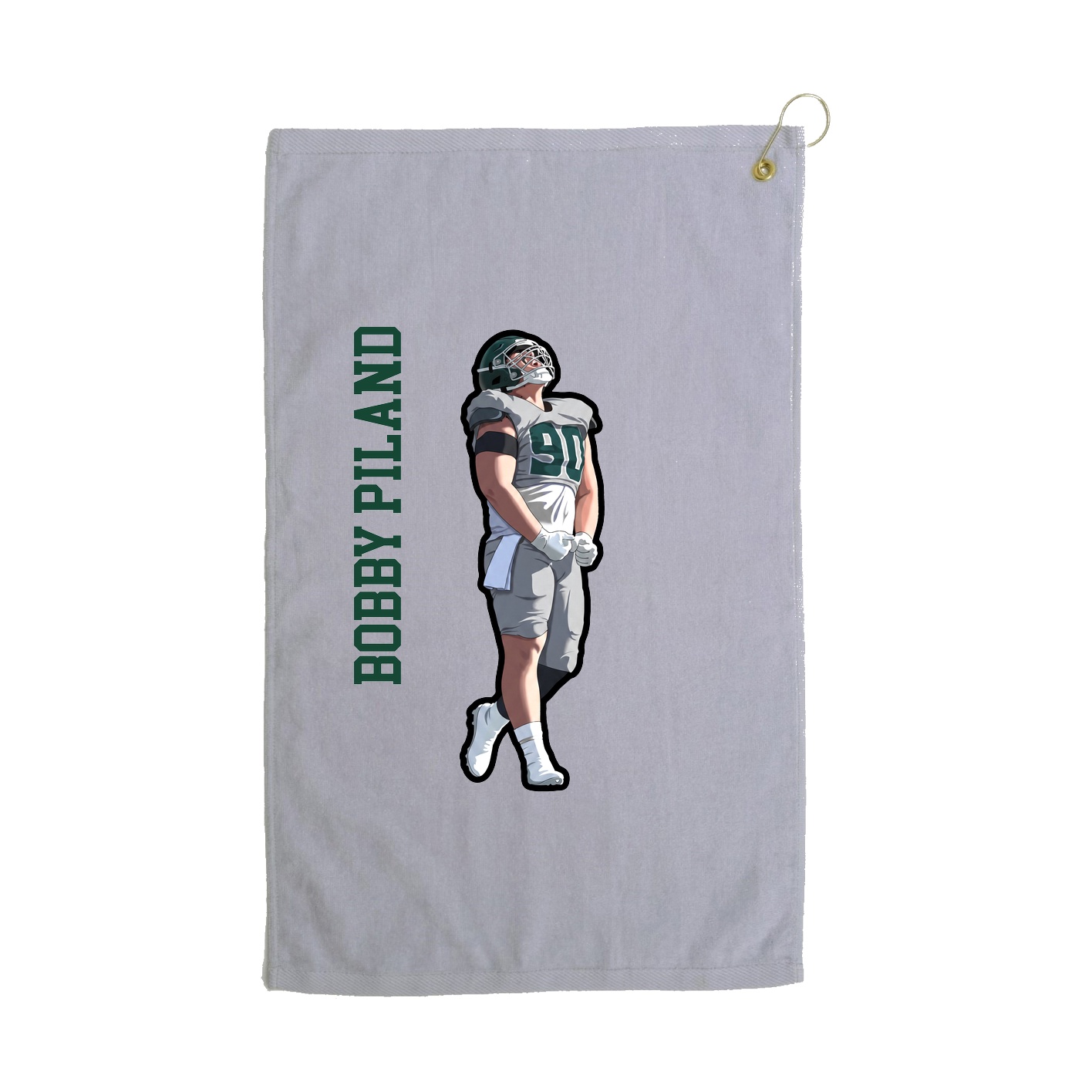 Golf Towel — Name Vertical in Grey