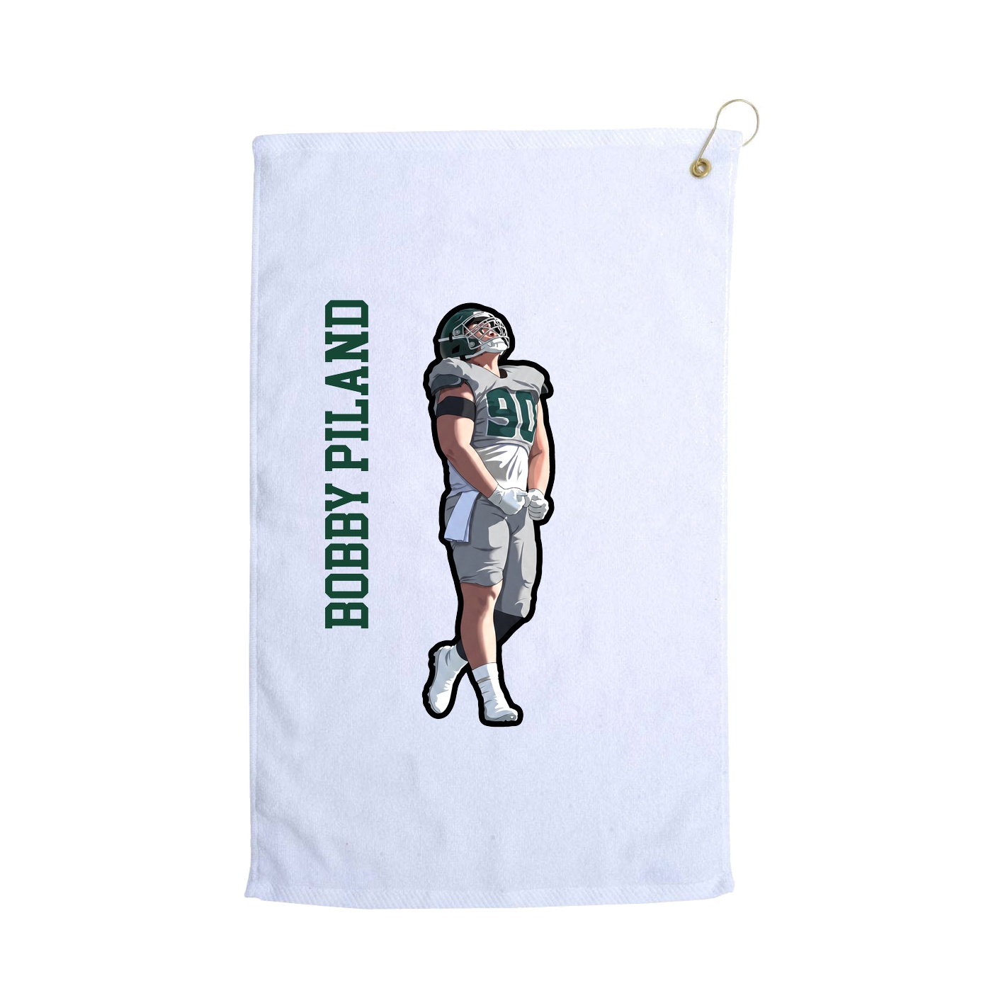 Golf Towel — Name Vertical in White