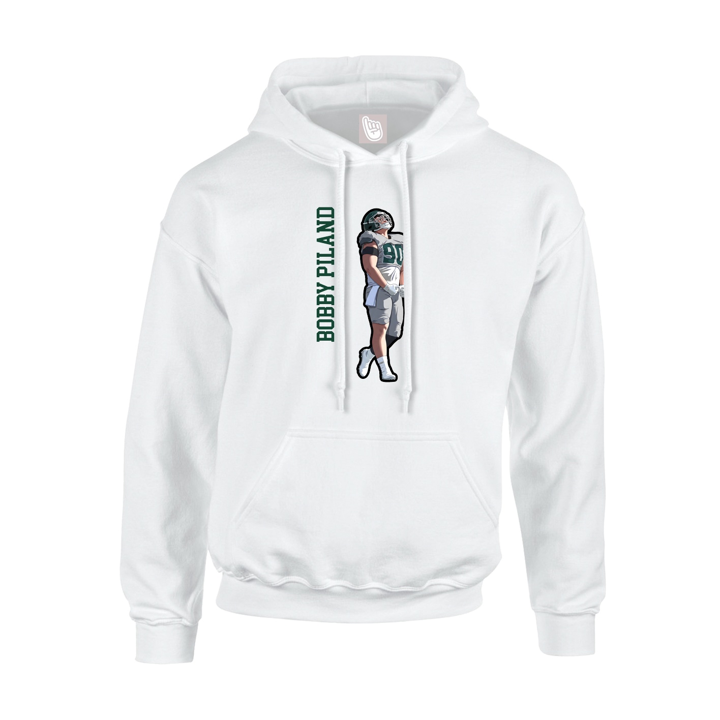Youth Hoodie — Name Vertical in White