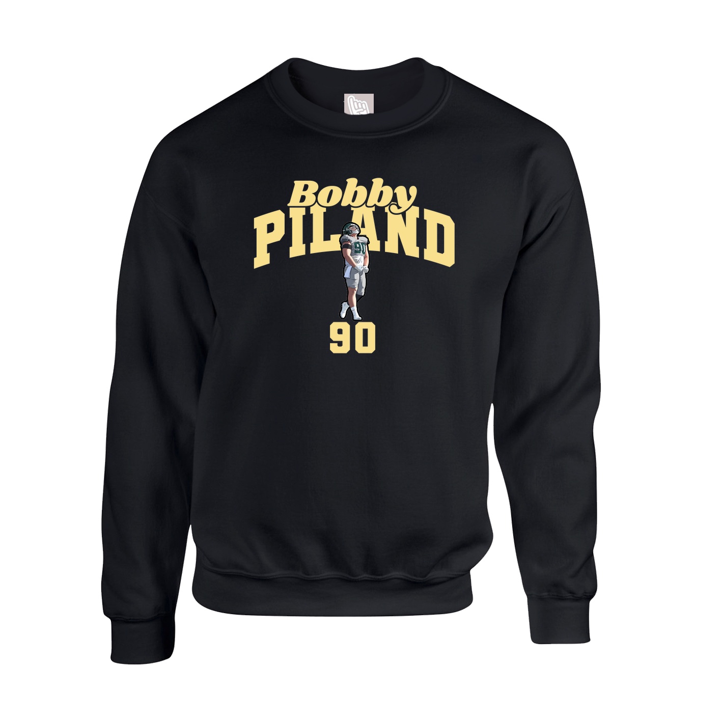 Fleece Crew — Signature Arch in Black