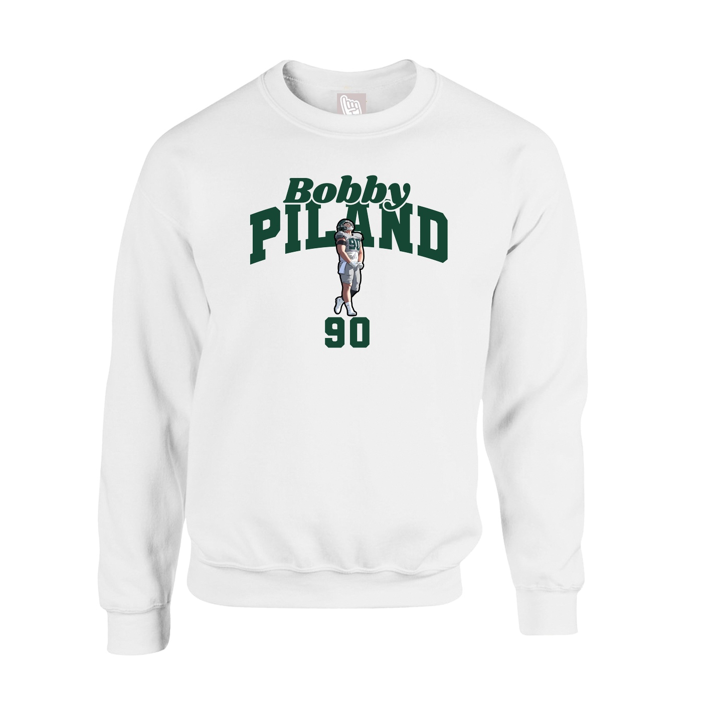 Fleece Crew — Signature Arch in White