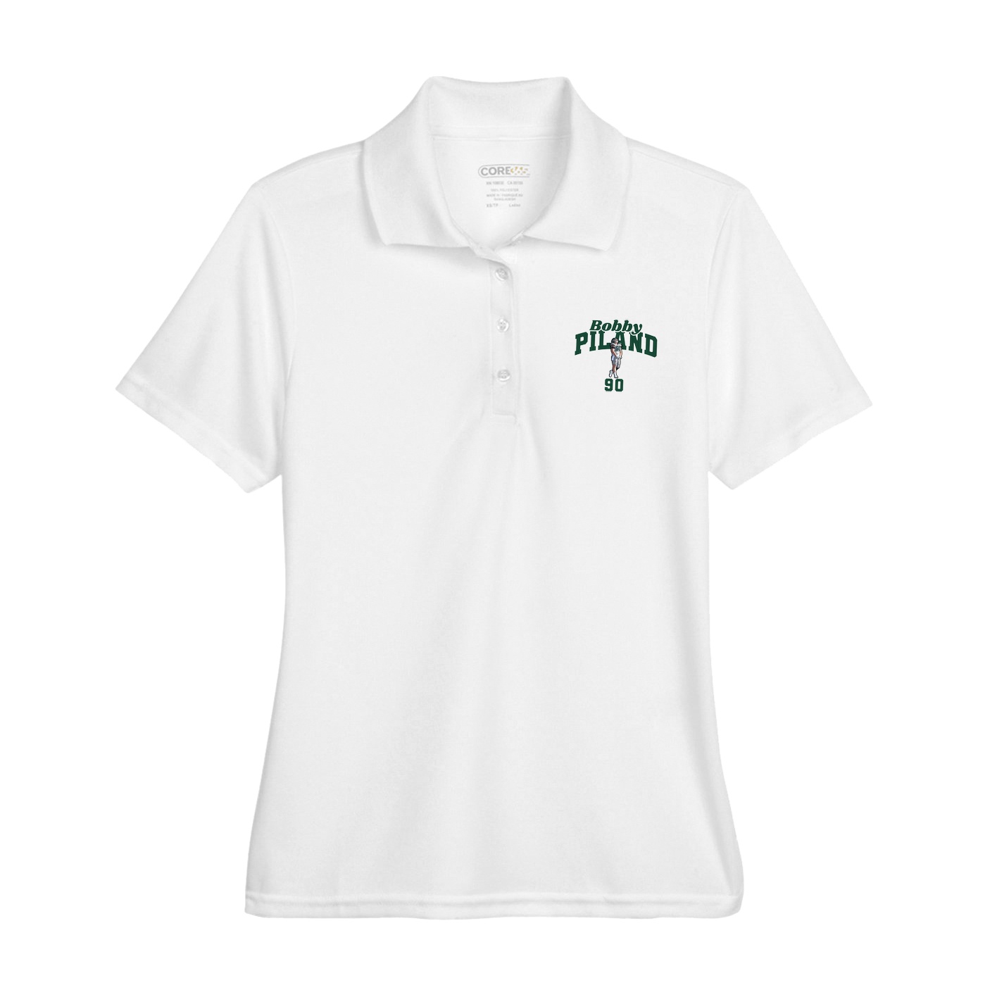 Womens Performance Polo — Signature Arch in White