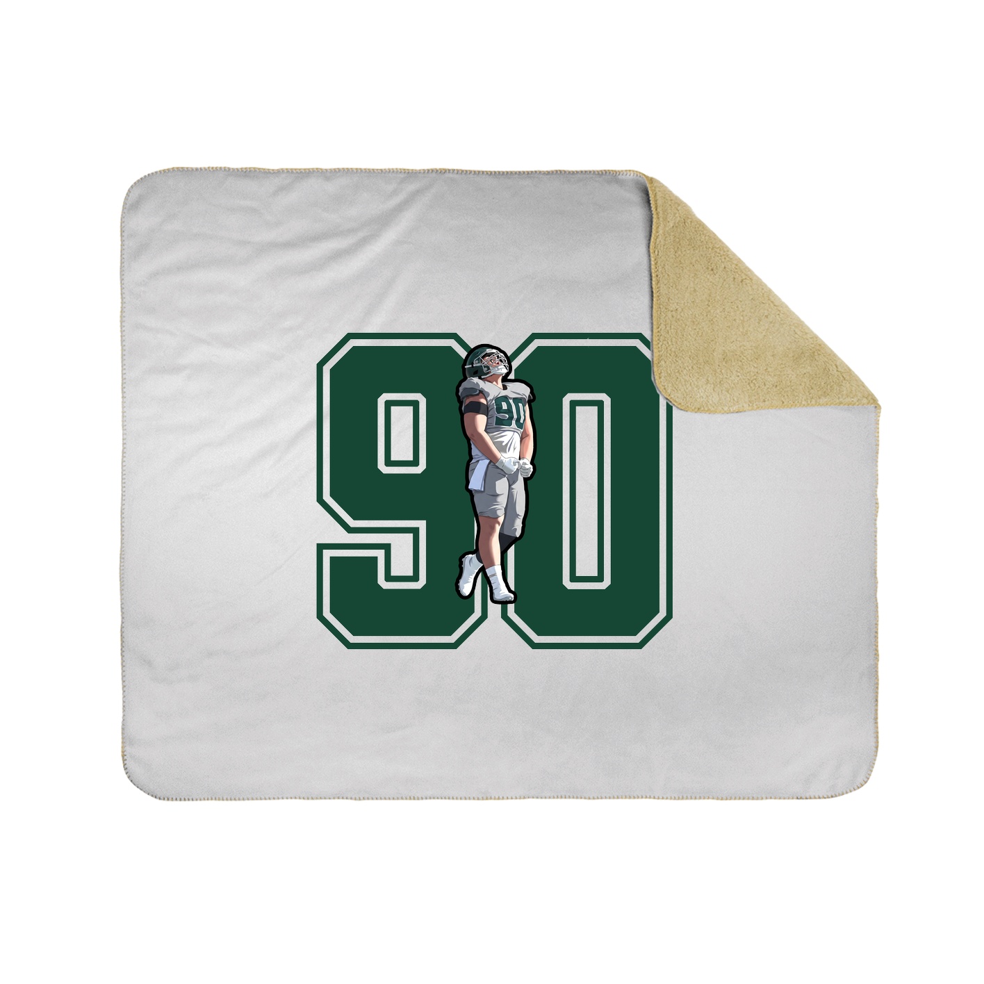 Throw Blanket — Number in White